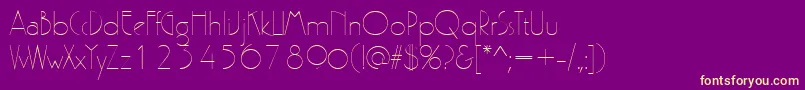PergamonRegular Font – Yellow Fonts on Purple Background
