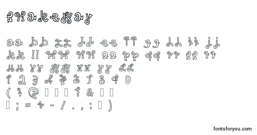 Schriftart Snakeway – Alphabet, Zahlen, spezielle Symbole