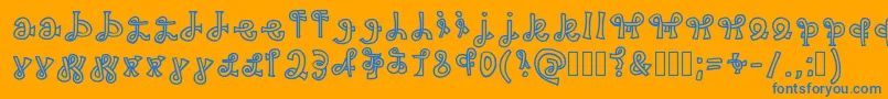 Snakeway Font – Blue Fonts on Orange Background