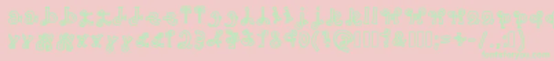 Snakeway-Schriftart – Grüne Schriften auf rosa Hintergrund