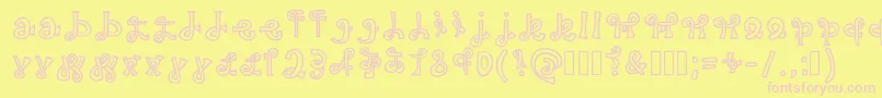 フォントSnakeway – ピンクのフォント、黄色の背景