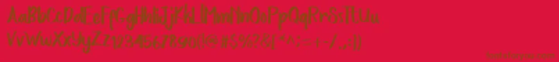 LoveStoryRough Font – Brown Fonts on Red Background