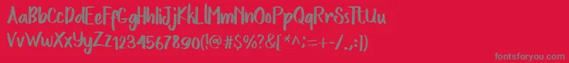 LoveStoryRough Font – Gray Fonts on Red Background