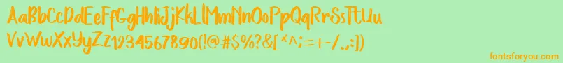 LoveStoryRough Font – Orange Fonts on Green Background
