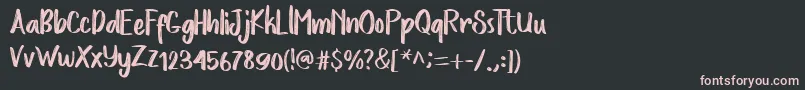 LoveStoryRough Font – Pink Fonts on Black Background