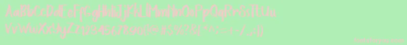 Czcionka LoveStoryRough – różowe czcionki na zielonym tle
