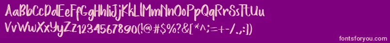 LoveStoryRough Font – Pink Fonts on Purple Background