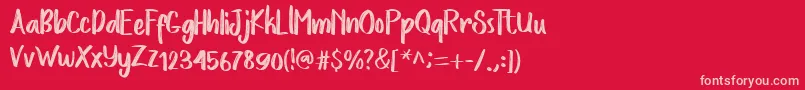 LoveStoryRough Font – Pink Fonts on Red Background