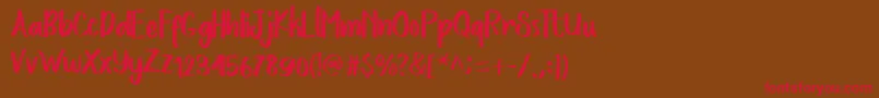 LoveStoryRough Font – Red Fonts on Brown Background