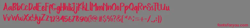 フォントLoveStoryRough – 赤い文字の灰色の背景