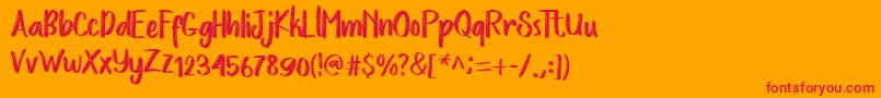 LoveStoryRough-Schriftart – Rote Schriften auf orangefarbenem Hintergrund
