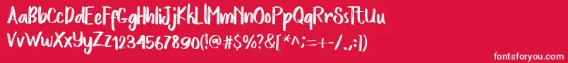 LoveStoryRough Font – White Fonts on Red Background