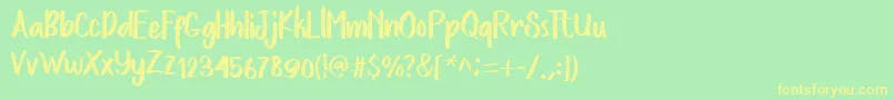 LoveStoryRough Font – Yellow Fonts on Green Background