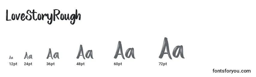 LoveStoryRough Font Sizes