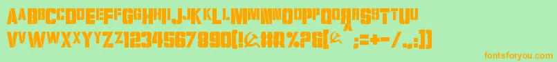 Volkoff Font – Orange Fonts on Green Background