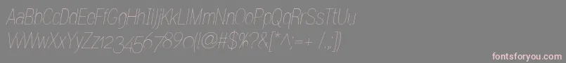 フォントGramItalic – 灰色の背景にピンクのフォント