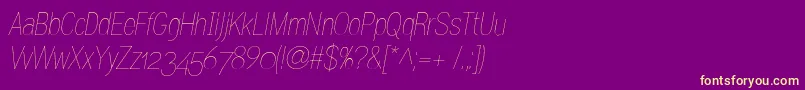 GramItalic Font – Yellow Fonts on Purple Background