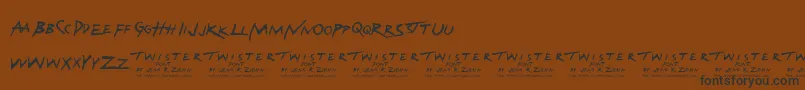 TwisterFont-fontti – mustat fontit ruskealla taustalla