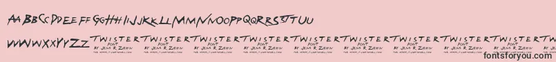 フォントTwisterFont – ピンクの背景に黒い文字