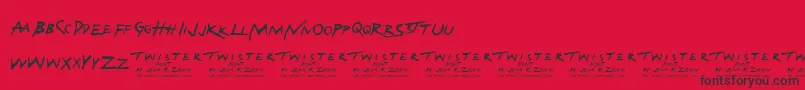 Шрифт TwisterFont – чёрные шрифты на красном фоне