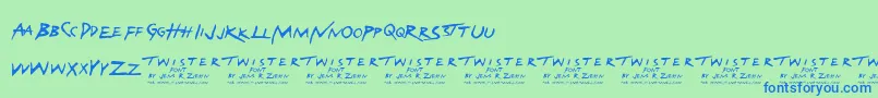 TwisterFont-fontti – siniset fontit vihreällä taustalla