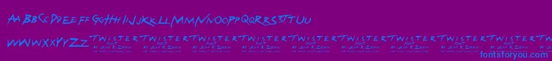 TwisterFont-fontti – siniset fontit violetilla taustalla