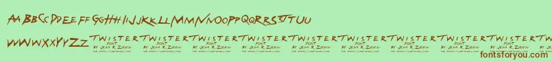 TwisterFont Font – Brown Fonts on Green Background