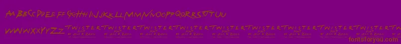 Police TwisterFont – polices brunes sur fond violet