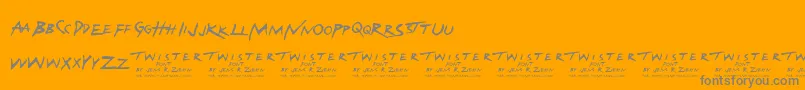 Fonte TwisterFont – fontes cinzas em um fundo laranja