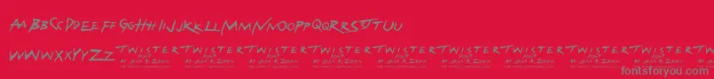 Fonte TwisterFont – fontes cinzas em um fundo vermelho