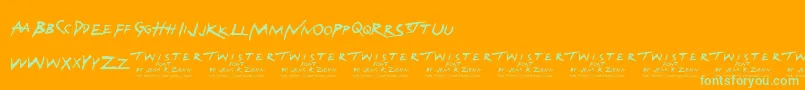 Шрифт TwisterFont – зелёные шрифты на оранжевом фоне