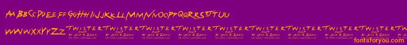 TwisterFont Font – Orange Fonts on Purple Background