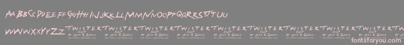 Czcionka TwisterFont – różowe czcionki na szarym tle