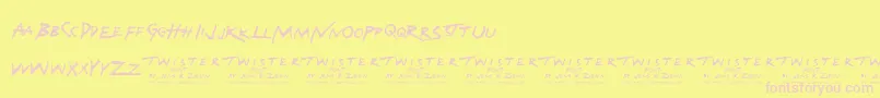 Шрифт TwisterFont – розовые шрифты на жёлтом фоне