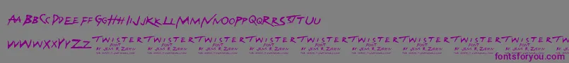 フォントTwisterFont – 紫色のフォント、灰色の背景