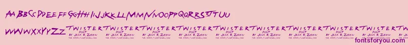 Police TwisterFont – polices violettes sur fond rose