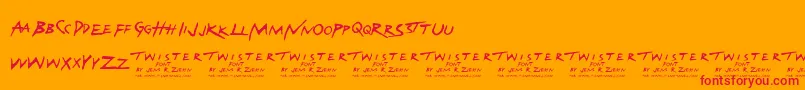 fuente TwisterFont – Fuentes Rojas Sobre Fondo Naranja