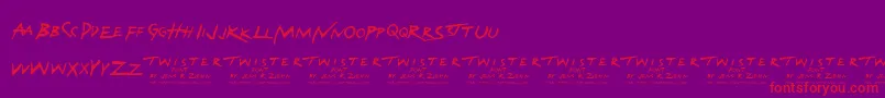 Police TwisterFont – polices rouges sur fond violet