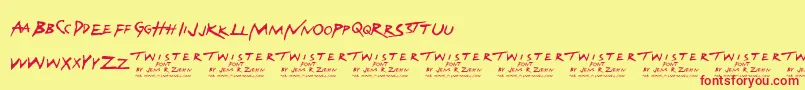 Шрифт TwisterFont – красные шрифты на жёлтом фоне