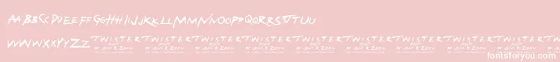 Fonte TwisterFont – fontes brancas em um fundo rosa