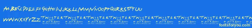 Police TwisterFont – polices jaunes sur fond bleu