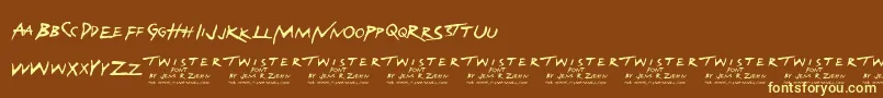 fuente TwisterFont – Fuentes Amarillas Sobre Fondo Marrón