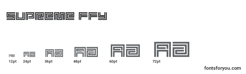 Размеры шрифта Supreme ffy