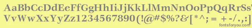 VeljovicstdBold-Schriftart – Graue Schriften auf gelbem Hintergrund