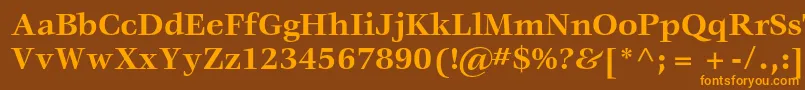 VeljovicstdBold-Schriftart – Orangefarbene Schriften auf braunem Hintergrund