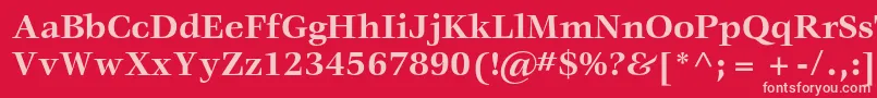 VeljovicstdBold-Schriftart – Rosa Schriften auf rotem Hintergrund