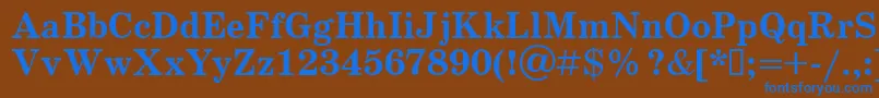 Schoolbookv.KzBold Font – Blue Fonts on Brown Background