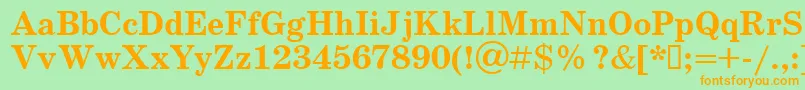 Schoolbookv.KzBold Font – Orange Fonts on Green Background