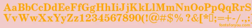 Schoolbookv.KzBold Font – Orange Fonts on Pink Background