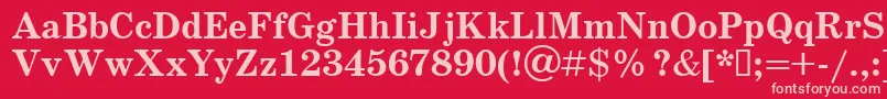 Schoolbookv.KzBold Font – Pink Fonts on Red Background